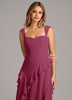 Azazie Sloane Bridesmaid Dresses Mulberry A-Line Sweetheart Neckline Chiffon Dress image7