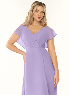 Azazie Rylee Bridesmaid Dresses Lilac A-Line Pleated Chiffon Dress image5
