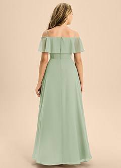Azazie Maggie Junior Dusty Sage A-Line Off the Shoulder Chiffon Dress image6