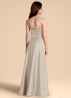 Azazie Prisha Junior A-Linie Plissee Stretch-Satin Kleid Frost image2