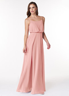 Azazie Lupe Final Sale Rosette A-Line Scoop Blouson Chiffon Dress image4