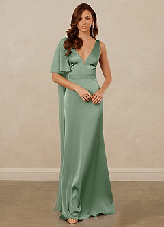 Christian Siriano Bridal for Azazie 1011 Brautjungfernkleider Meerjungfrau-Linie Schleifen Stretch-Satin Kleid Matcha image3
