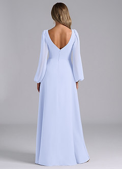 Azazie Omari Bridesmaid Dresses Lavender A-Line Long Sleeve Chiffon Dress image6