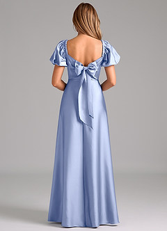 Azazie Fatima Bridesmaid Dresses Ice A-Line Pleated Stretch Satin Dress image6