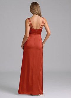 Azazie Leo Schlussverkauf Etui Plissee Stretch-Satin Kleid Black image3