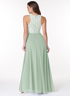 Azazie Kate Final Sale Agave A-Line Lace Chiffon Dress image2