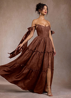 Vilma Cinnamon Brown Maxi Dress image4