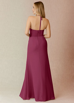 Azazie Miya Final Sale Agave Sheath Pleated Chiffon Dress image2