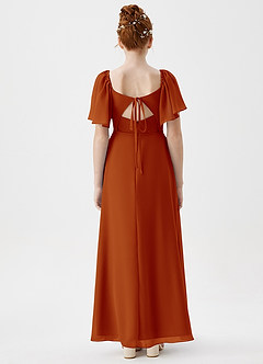 Azazie Chloe Junior Paprika A-Line Sweetheart Neckline Chiffon Dress image2