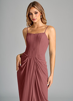 Azazie Anaïs Jurken voor bruidsmeisjes Jurk van Chiffon met Kolom Strapless Amethist image7