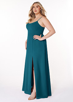 Azazie Moira Bridesmaid Dresses Ink Blue A-Line Scoop Chiffon Dress image10