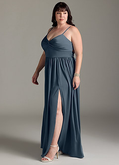 Azazie Zeya Brautjungfernkleider A-Linie Plissee Stretch-Satin Kleid Zwielichtviolett image13