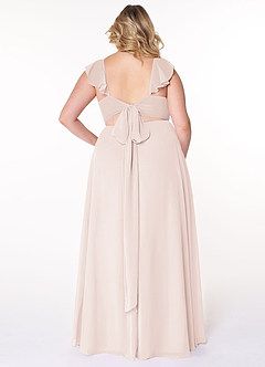Azazie Everett Bridesmaid Dresses Rose Petal A-Line V-neck Ruched Chiffon Dress image7
