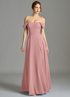 Azazie Oasis Bridesmaid Dresses Dusty Rose A-Line with Pockets Chiffon Dress image5