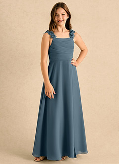 Azazie Masie Girls Formal Flower Girl Dresses Twilight A-Line Pleated Chiffon Dress image4