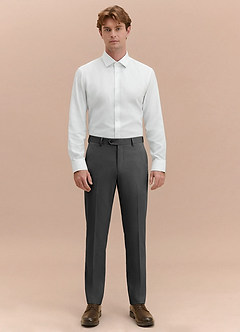 front Vincent Grey Structured High Stretch Dress Pants