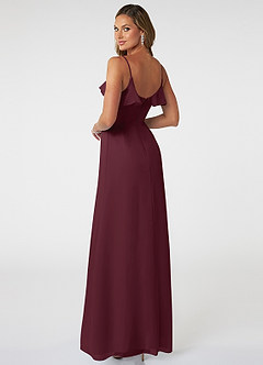 Azazie Natalia Bridesmaid Dresses Cabernet A-Line Chiffon Dress image4