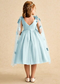 Azazie Staria Blumenmädchenkleider Ballkleid Gestreift Tüll Kleid Seegrün image2
