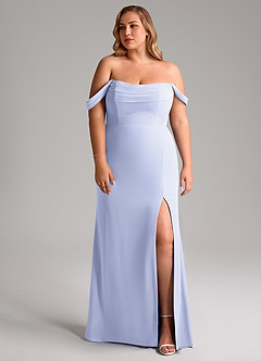 Azazie Saige Bridesmaid Dresses Lavender A-Line Off the Shoulder Chiffon Convertible Dress image10