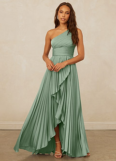 Christian Siriano Bridal for Azazie 1008 Bridesmaid Dresses Matcha A-Line One Shoulder Stretch Satin Dress image5