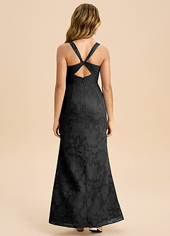 Azazie Mero Junior Abito Tubino in Burnout Floreale Plissettato Nero image8