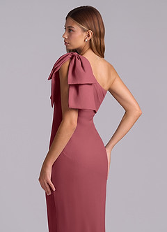 Azazie Yuanna Bridesmaid Dresses Merlot Mermaid One Shoulder Chiffon Dress image8