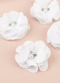 front Vierteiliges weißes Haarspangenset für Blumenmädchen