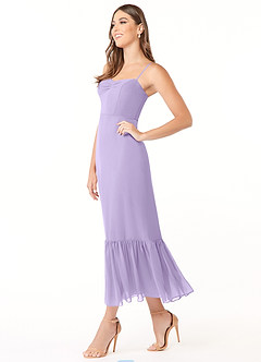 Azazie Justina Bridesmaid Dresses Lilac A-Line Sweetheart Neckline Chiffon Dress image3