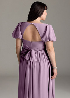 Azazie Madisynn Maternity Bridesmaid Dresses Bow Chiffon Floor-Length Dress image10