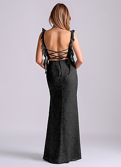 Azazie Jessamine Klänningar att prova hemma Klä av Sjöjungfru i Blommig Utbrändhet Korsett Svart image6