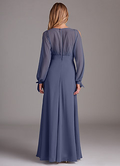 Azazie Matilda Bridesmaid Dresses Stormy A-Line Long Sleeve Chiffon Dress image5