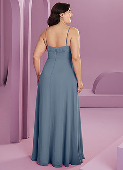 Barbie ♥ Azazie Robes de demoiselle d'honneur Robe Trapèze en Mousseline de soie avec poches Violet Crépusculaire image8