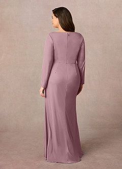 Azazie Risa Mother of the Bride Dresses Dusty Rose Mermaid V-Neck Pleated Mesh Dress image8