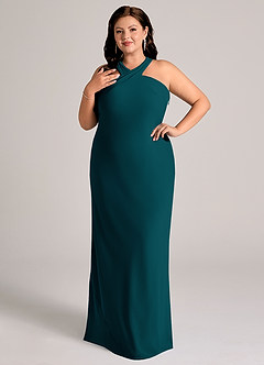 Azazie Doretta Bridesmaid Dresses Pine Mermaid Pleated Chiffon Dress image9