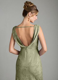 Azazie Kieryn Bridesmaid Dresses Pistachio Mermaid Pleated Floral Burnout Dress image8