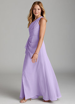Azazie Maive Junior Lilac A-Line Pleated Chiffon Dress image5