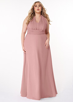 Azazie Fifi Jurken voor bruidsmeisjes Converteerbaar Jurk van Chiffon met A-Lijn Strapless Stoffige Roos image12