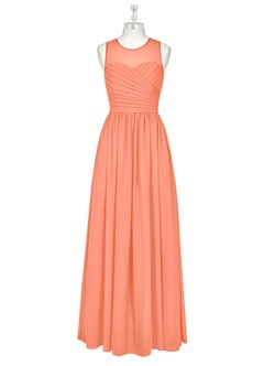 Azazie Nina Bridesmaid Dresses Sunset A-Line Pleated Chiffon Dress image6