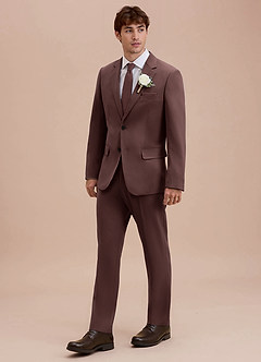 front Ethan Espresso Refined Weave Suit