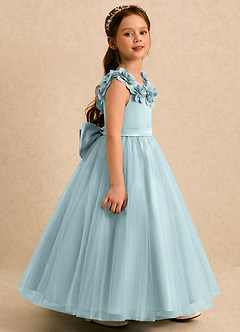 Azazie Eden vestidos de niña de las flores Vestido de Neblina de Tul de Corte Princesa con Plisado image3