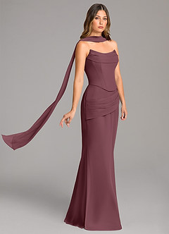 Azazie Sorrel Bridesmaid Dresses Sangria Mermaid Corset Chiffon Dress image4