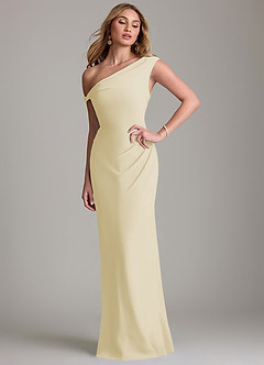 Azazie Emerson Brudtärnklänningar Klä av Tubklänning i Chiffong Av axeln Citronsorbet image1