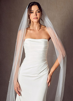 front Jenna Pearl Royal Cathedral Length Veil