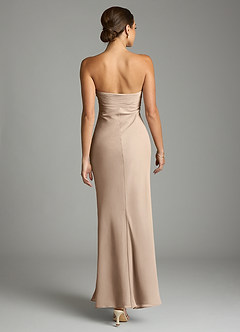 Azazie Saylor Vestidos de damas de honor Vestido de Gris Pardo de Gasa de Corte Sirena con Sin tirantes image11