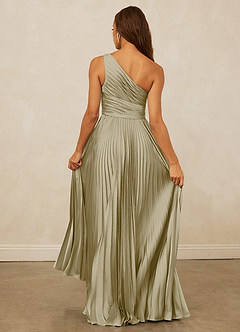 Christian Siriano Bridal for Azazie 1008 Bridesmaid Dresses Moss Green A-Line One Shoulder Stretch Satin Dress image7