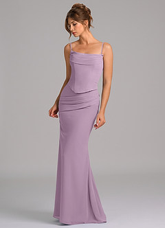 Azazie Sorrel Bridesmaid Dresses Wisteria Mermaid Corset Chiffon Dress image6