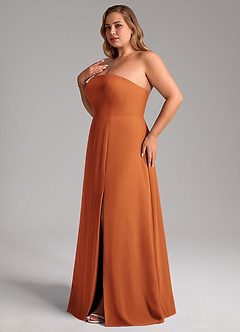 Azazie Wren Bridesmaid Dresses Cinnamon A-Line Side Slit Chiffon Convertible Dress image13