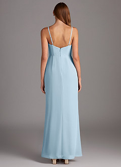 Azazie Tayla Bridesmaid Dresses Sky Blue Sheath Square Neckline Chiffon Dress image4