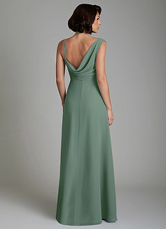 Azazie True Bridesmaid Dresses Eucalyptus A-Line Pleated Chiffon Dress image2