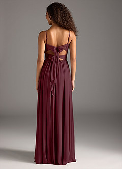 Azazie Zeya Bridesmaid Dresses Cabernet A-Line Pleated Mesh Dress image5